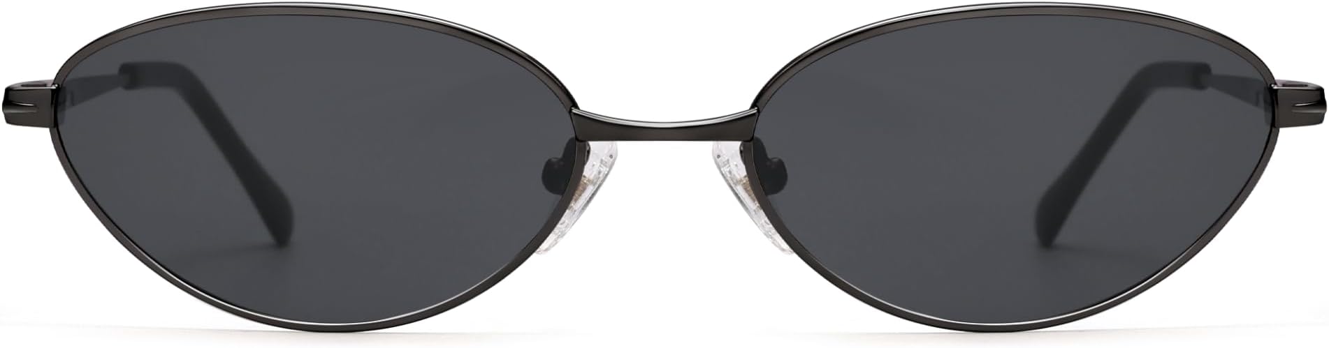 Retro Oval Cat Eye Sunglasses for Women, Vintage Metal Frame with Spring Hinge, Trendy Fashion Glasses AP3730