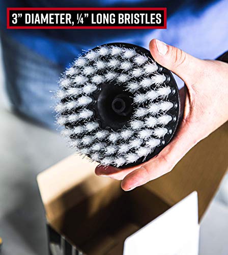 Adam's Carpet Drill Brush Combo - A Cleaning Tool Attachment For Scrubbing/Cleaning Carpet, Upholstery, Leather Seats & Chairs, Floor Mats, Trunk, Furniture, Interior Boat, Rv & Car Accessories #TOP4