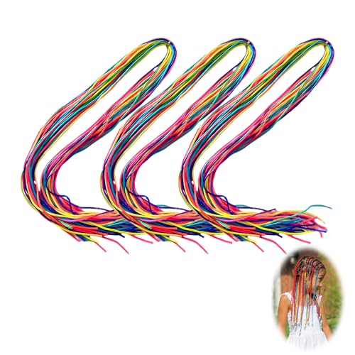 96 Pièces Extensions de Cheveux à Tresser, Cordes de Cheveux Colorées pour Tresses 90cm Multicolores Meche de Cheveux pour Tresse pour Fête Festivals...