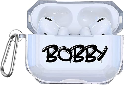 Funda con nombre de graffiti para AirPods 2 Pro con llavero protector personalizado transparente para Pods 1, 2, 3, AP75