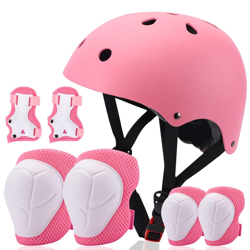 Besttravel Kids Helmet, Toddler Helmet Adjustable Toddler Bike Helmet Ages 3-8 Years Old Boys Girls Multi-Sports Safety (with Pads Pink, XS/S 48-54cm) โ image 1