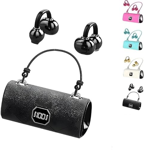 Cuffie wireless a clip alla moda comode da donna con clip auricolari Bluetooth aperti con orecchini staccabili riduzione del rumore per allenamenti e pendolarismo nero