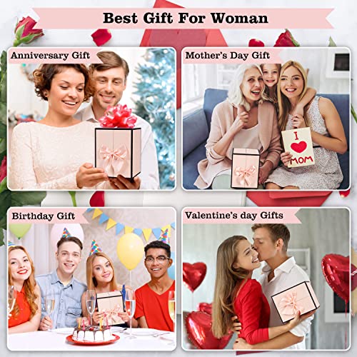 Digi Marker Preserved Rose Moss Bear With 100 I Love You Necklace Stocking Stuffers Gifts For Women Girlfriend Wife Mom Grandma Christmas Valentines Mothers Day Birthday Anniversary #TOP6