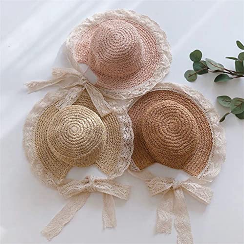 CPYGMXI 's Straw Hats Sun Hat Lace All-Match Breathable Straw Fisherman Hats for Outdoor Travel Sunshade Hat4
