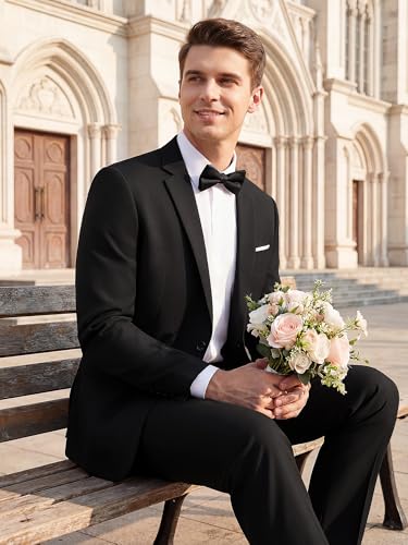 MAGE MALE Men's 2 Piece One Button Suits Set Slim Fit Tuxedo Blazer Jacket and Pants for Party Wedding & Business - Image 2