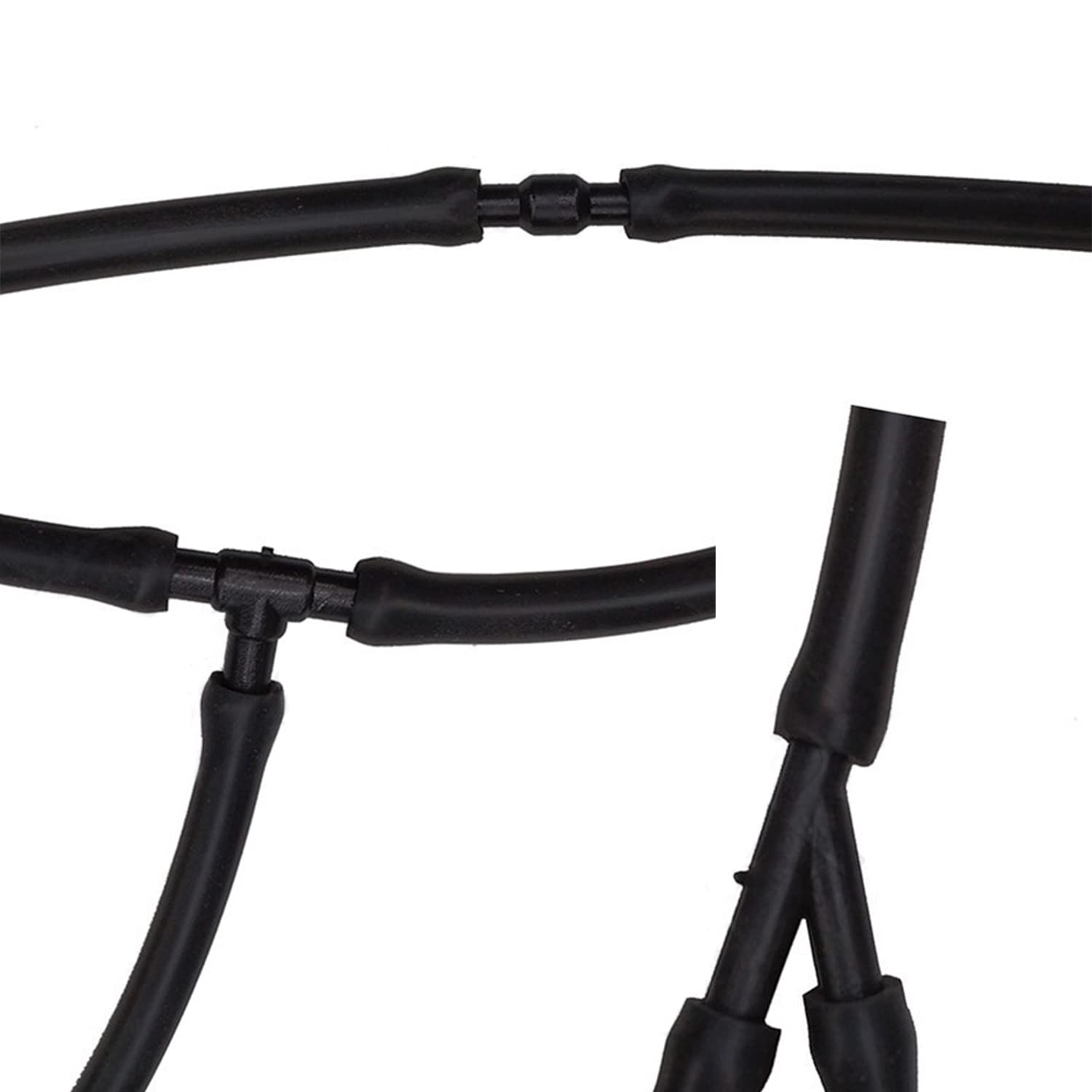 W/ 4 Connector Rubber Auto Windshield Wiper Washer Jet Hose Tube Pipe 2m 3.8mm E - Foto 6