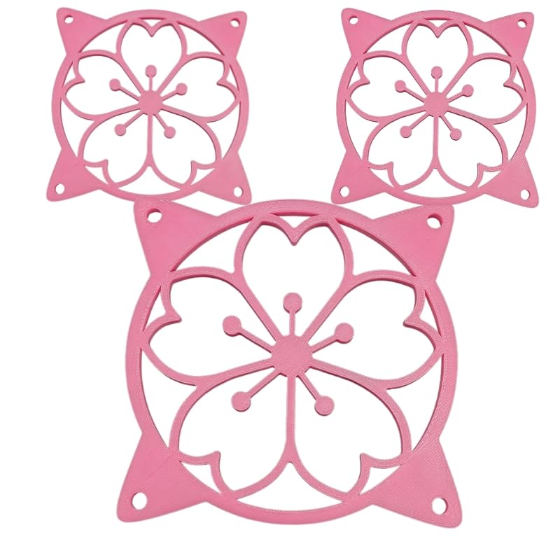 SplashNColor 120mm Sakura Fan Grill Decorative Cover, Super Cute Functional Cherry Blossom Cooling PC Fan Cover Protector for Computer Rig, Sakura PC Accessories Gaming CPU, Easy Installation (Pink)