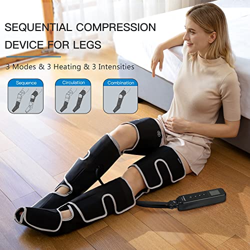 Image of CINCOM Leg Massager with Heat and Compression, 3-in-1 Foot Calf & Thigh Massager for Circulation and Pain Relief Helpful for Lymphedema Edema Restless and Relaxation FSA - HSA