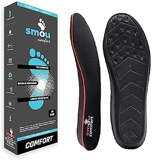 SMOU COMFORT Wkładki z żelem i pianką memory dla kobiet i mężczyzn | Do butów roboczych lub tenisówek | Świetna amortyzacja | Pozostała część podeszwy i pięty (40-41 EU)