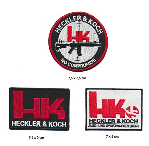 Heckler Kocher - Parche para planchar (3 unidades), diseño de pistolas, rifles, envío turbo Cover