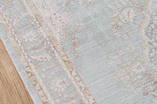 Momeni Rugs Isabella Traditional Medallion Flat Weave Area Rug, 2'7" X 8' Runner, Blue #TOP2