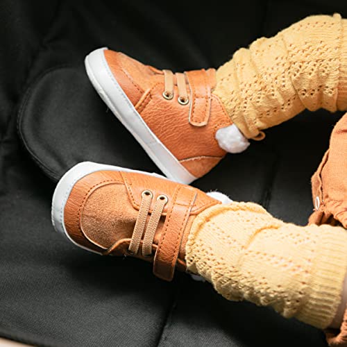 Image of CENCIRILY Baby Boys Girls High Top Sneakers Soft Soles Anti Skid Infant Ankle Shoes Toddler Prewalker First Walking Crib Shoes