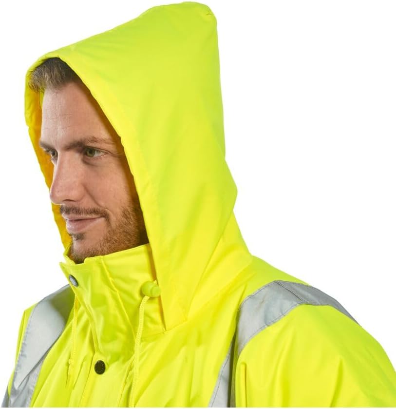 Portwest Hi-Vis Traffic Jacket Viz Insulated Safety Visability Work Wear Rain ANSI 3, X Large