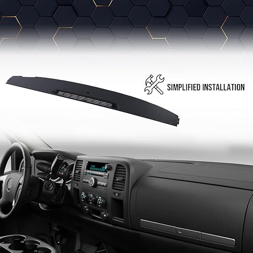 Vista 20 de PIT66 Cubierta para salpicadero compatible con Dodge Ram 1500 2500 3500 2003, 2004, 2005, color negro