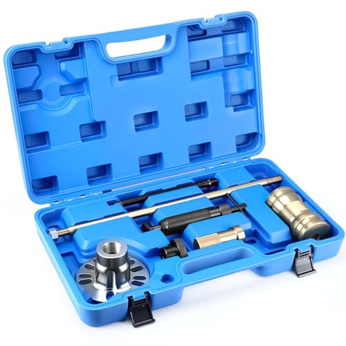Wvoillty 10T 8Tlg Hydraulischer Radnaben Abzieher Profi-Set Universell für 4/5-Loch Felgen (96-125mm) Antriebswellen Ausdrücker mit Manueller Hydraulikpumpe und Schlaghammer