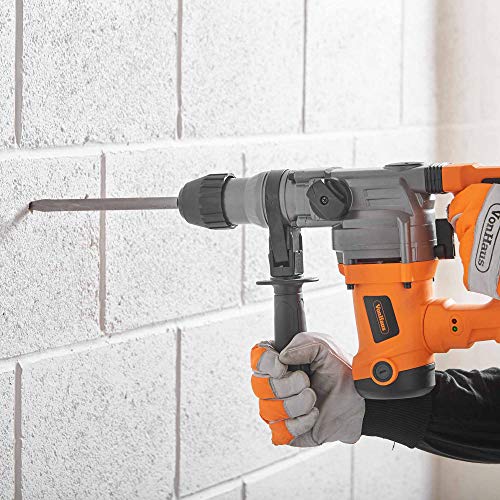 Vonhaus 1-3/16” Sds-Plus Heavy Duty Rotary Hammer Drill 10 Amp - Vibration Control, 3 Functions - With Drill Demolition Kit, Grease, Chisels, Drill Bits And Case – Suitable For Concrete, Wood, Steel #TOP3
