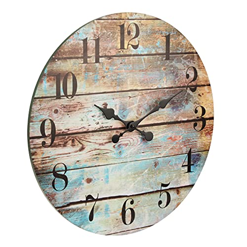 18 inch Vintage Printed Wood Clock product photo 18 inch Vintage Printed Wood Clock product