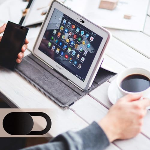 Webcam Cover Slide(2PCS), Ultra Thin Camera Cover Slide for Camera Privacy Cover Slide for Laptop/Cell Phone/iPad/PC/Tablet, Great for Protect Your Privacy and Security - Black - 3