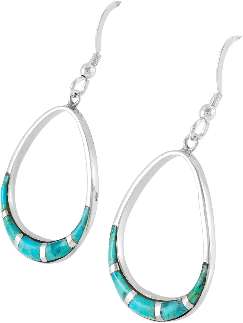 925 Sterling Silver Earrings Genuine Gemstones & Gemstones Pear-Shape Drop Dangles - Image 4