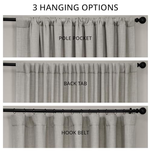 Image of HPD Half Price Drapes - Faux Linen Curtains for Living Room (2 Panels) - 100W X 108L - Extra Wide Textured Room Darkening Curtains for Bedroom 108 Inches Long - Drapes for Home Decor, Oatmeal