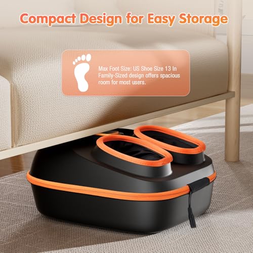 POGGT Foot Massager Machine with Heat, Upgrade 6 Airbags 29 Nodes Deep Rolling, Compression, Ankle Kneading, Shiatsu Foot Massager for Neuropathy Plantar Fasciitis, Gifts for Men Women Fits Up to 13" - Image 7
