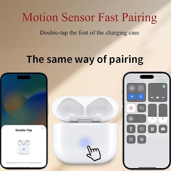 Wireless Charging Case Compatible with AirPods 4th Generation, Motion Detector, Dual Support