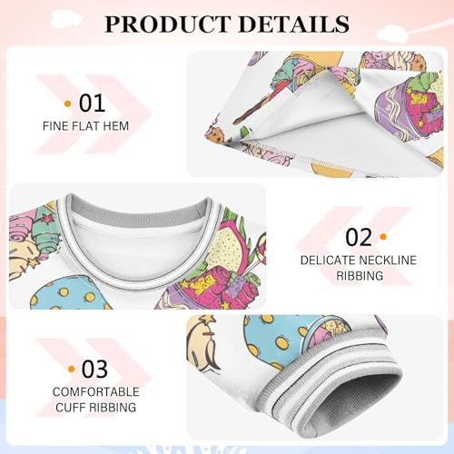 Fruity Thai Ice Girls Dresses Long Sleeve Sweatshirt Dress for Girls Winter Toddler Casual A Line Dresses Size 2-8T3