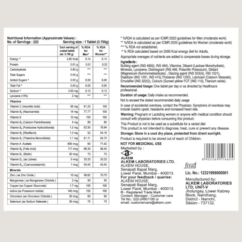 Image of A to Z NS Daily Multivitamin Tablets - Zinc & Vitamin C for Immunity, B-Complex & Essential Nutrients for Energy & Wellness, Doctor Recommended - 60 Tablets