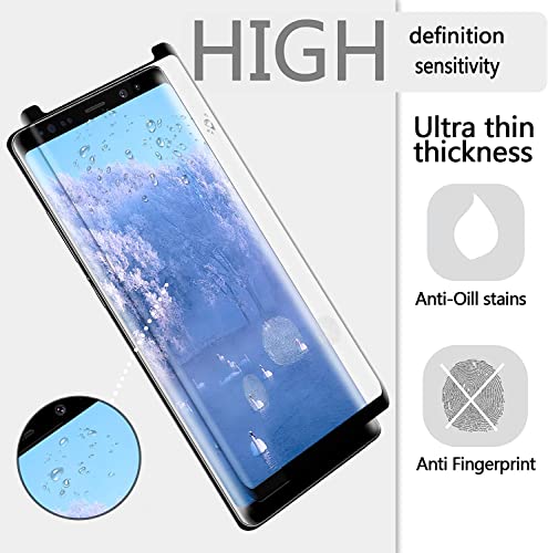 Image of STP FEEL Advanced Black Border Tempered Glass Protector for Samsung Galaxy Note 8 | Full Edge to Edge Screen Protector Guard Protector, Pack of 1