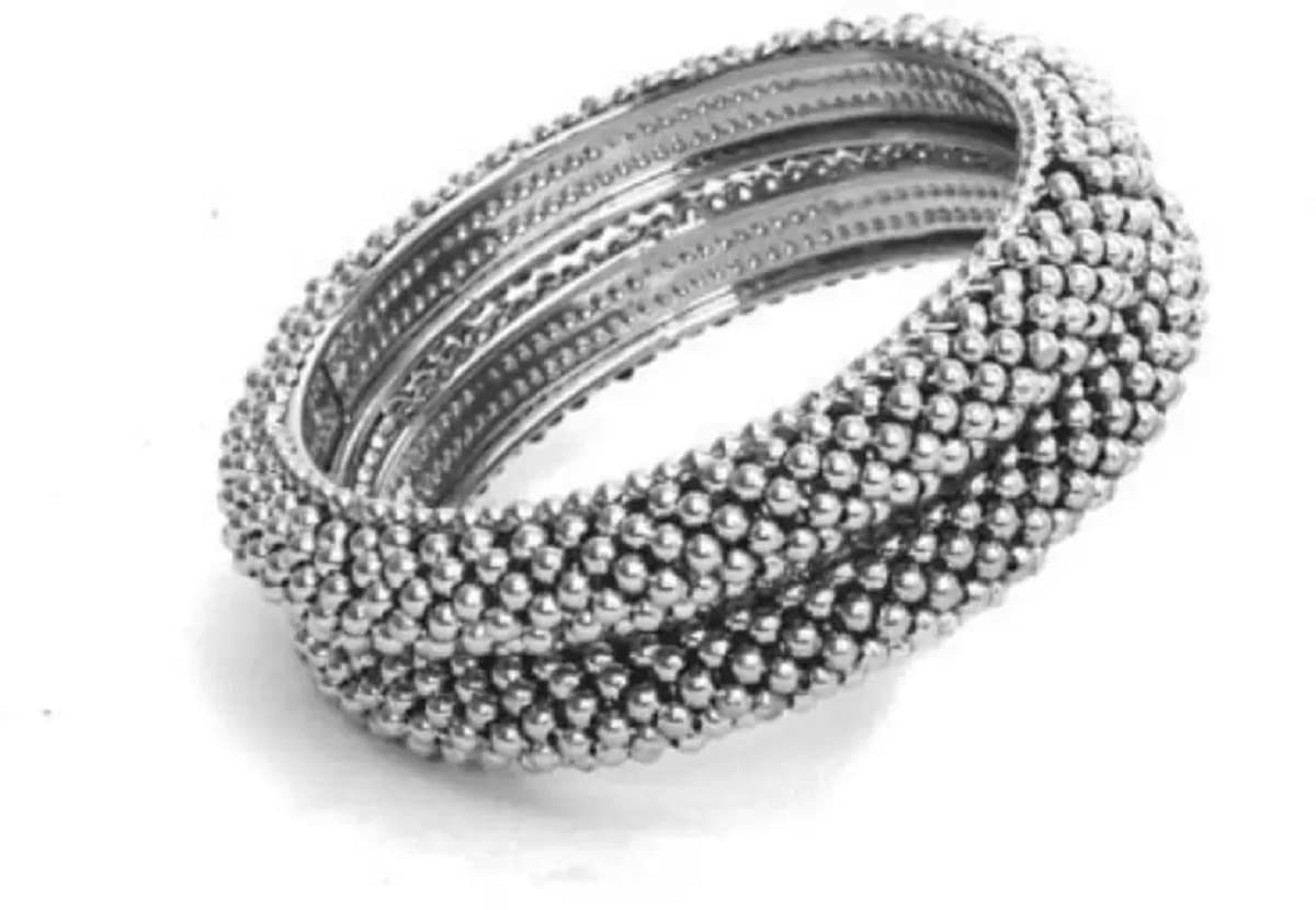 Shrungar Brass Silver Coated Bangle (Pack of 2) (2.4) (B0BCSJT8HB) Amazon Price History, Amazon Price Tracker
