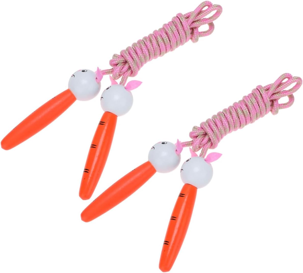2Pcs Cartoon Pattern Handle Jump Rope for Fun Exercise Tool for Students Sports Activities for Boys Rabbit Design
