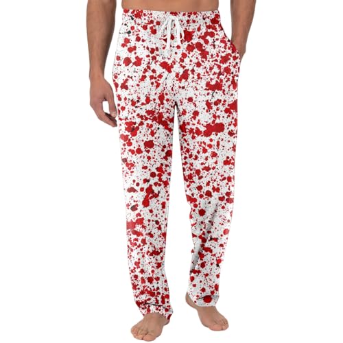 Men's Halloween Spooky Pajama Pants Pjs Bottoms With Pockets Sleep Lounge Pants For Men Halloween Pajamas