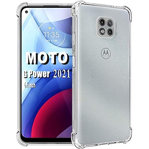Moto G Power 2021,Motorola G Power 2021 Phone Case,Folmeikat Clear Transparent Reinforced Corners TPU Shock-Absorption Flexible Cell Phone Cover for Moto G Power (2021) 6.6" (moto g power 2021 Clear) Cover