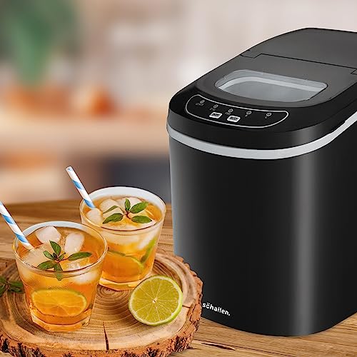 Schallen Countertop Ice Maker - 26lb Daily Capacity, Small & Large Ice Cubes, 2.2L Tank for Home and Office Use (Silver) - Image 2