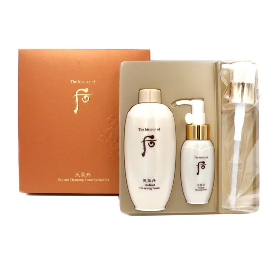 The history of Whoo Korean Luxury Radiant Cleansing Foam Keep Skin Moisturizer And Nourhising 2 Pcs 200ml + 50ml Special Set