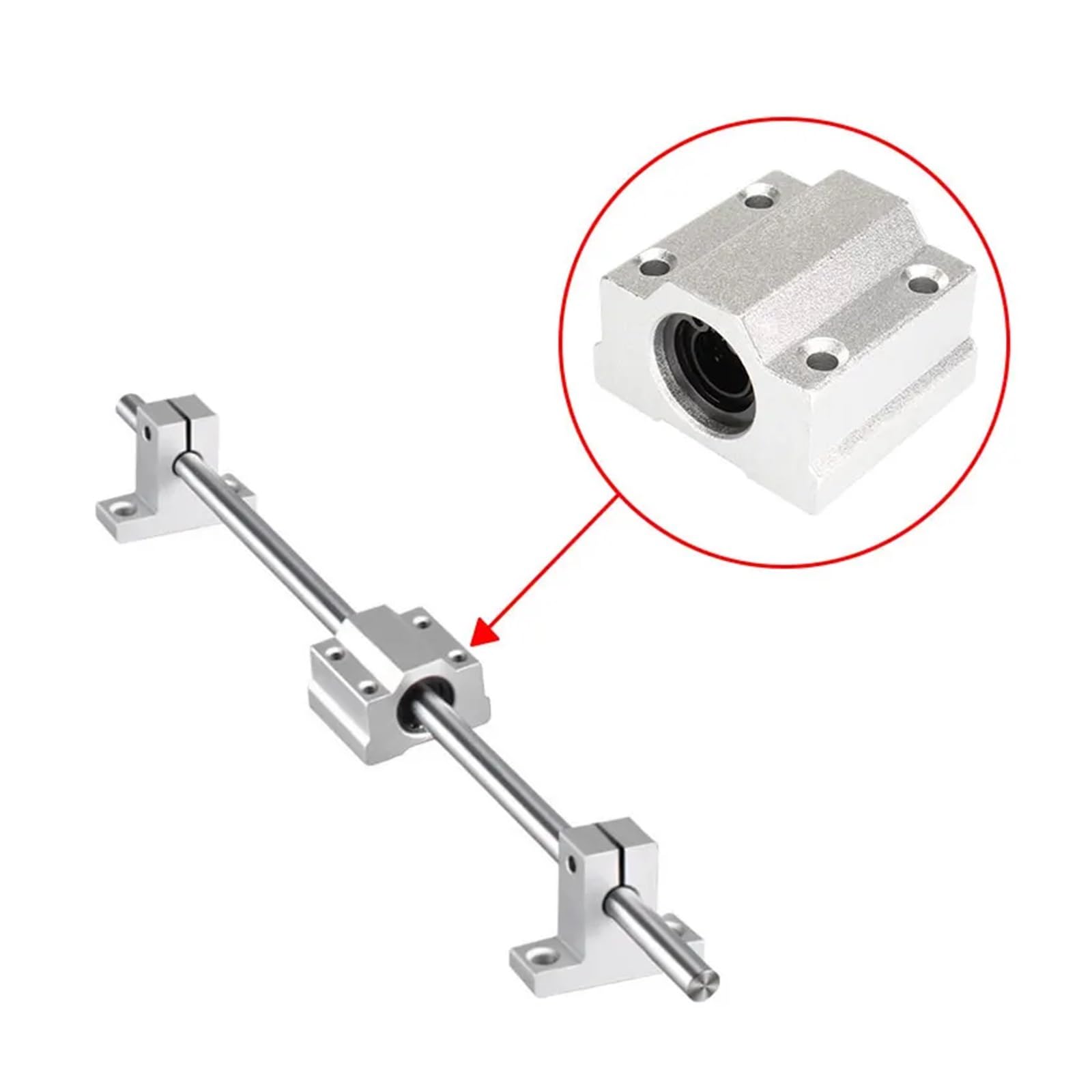 Roulements à Billes linéaires en Aluminium, Bloc de Douille coulissante en Aluminium for Arbre de Rail de guilde linéaire, SC6UU SC8UU SC10UU SC12UU SC16UU SCS20UU 4 pièces(SCS12UU)