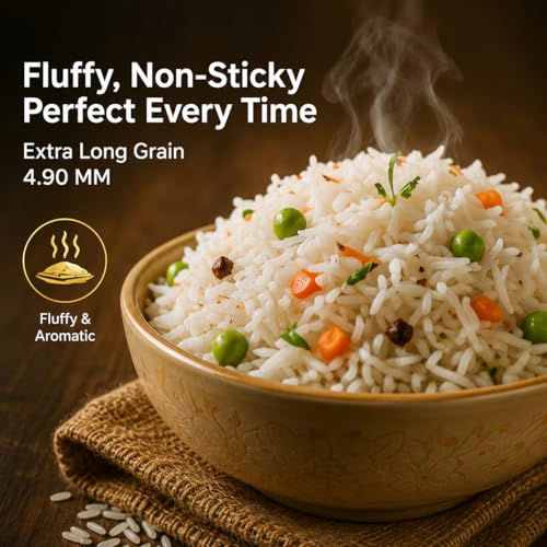 Image of Pansari Daily Dubar Basmati Rice 10 Kg With Biryani Masala- Long Grain, Aromatic & Flavorful - Fortified with Iron & Vitamins - Ideal for Daily Cooking - Perfect for Biryani, Pulao, and Khichdi