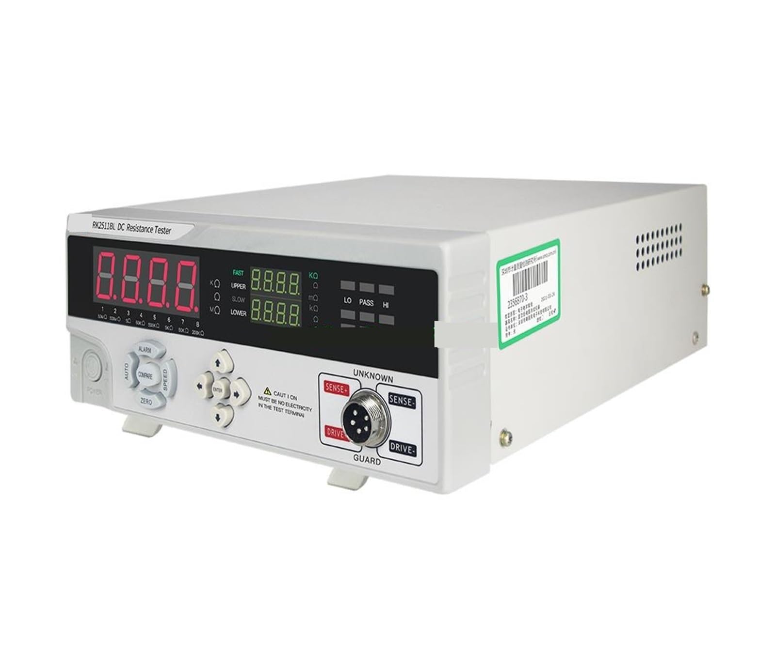 Comprobador de resistencia, Probador De Baja Resistencia CC RK2511BL Rango Prueba: 0,1 MΩ-50 KΩ, Precisión:,%