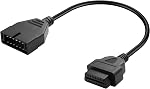 CERRXIAN OBD1 à OBD2 GM Adaptateur, câble de lecture de code diagnostique, 12 Épinglez à OBD2 OBD II 16 Outil de diagnostic de broche