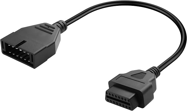 CERRXIAN OBD1 à OBD2 GM Adaptateur, câble de lecture de code diagnostique, 12 Épinglez à OBD2 OBD II 16 Outil de diagnostic de broche