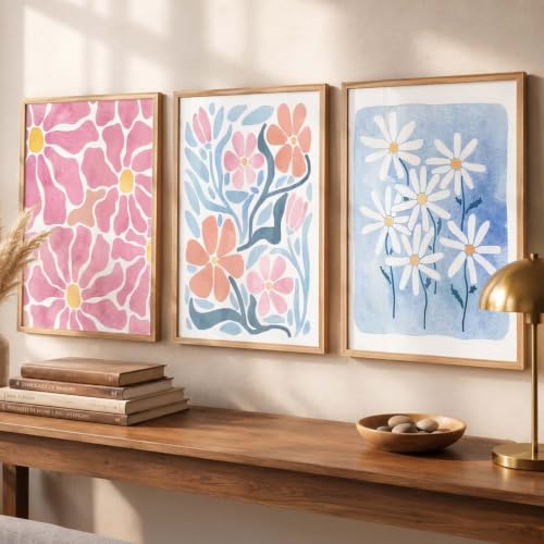 Image of kotart Painting Boho Wall Art Home Decoration Paintings With Frame For Living Room Bed Room Hotel Wall Decor Digital Reprint Set of 3 (10X13 inch)