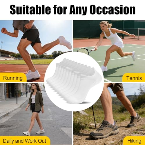 Image of Ankle Socks for Women Cotton Thin Athletic Running Low Cut No Show Socks with Heel Tab 5 Pairs