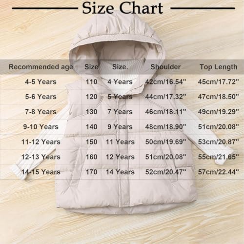 Girls Puffer Vest Quilted Hooded Warm Vests Sleeveless Oversized Lightweight Outerwear Padded Winter Jackets Coat2