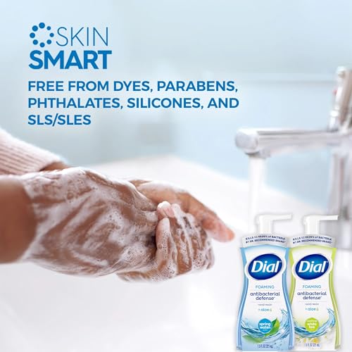 Dial Foaming Hand Wash Variety Pack, 5 Pack Hand Soap in Pump Bottles, Gentle Moisturizing Aloe Vera Formula, White Tea/Spring Water, 10 fl oz. Each - Image 7