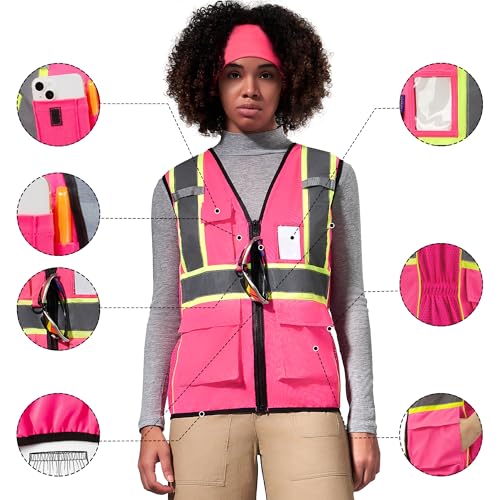 Image of AYKRM 11 color Ladies High Vis Reflective Safety Vest for Women