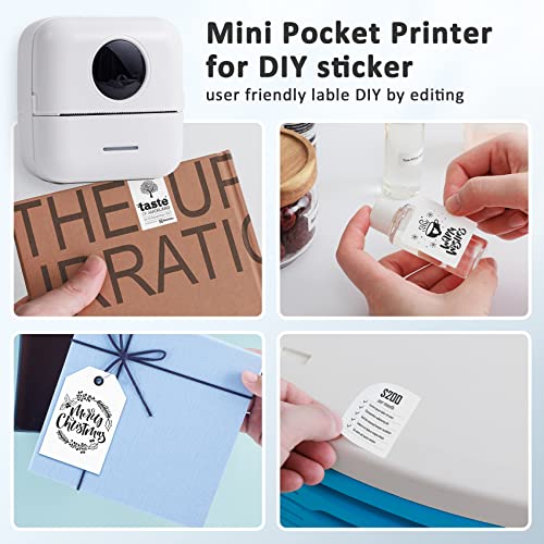 Tianse Mini Sticker Printer, Bluetooth Label Maker Thermal Inkless Label Printer For Journal, Notes, Memo, Photo, Label Compatible With Ios&Android #TOP7