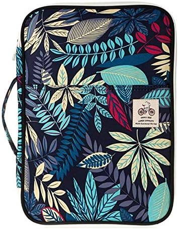 JAKAGO Multi-Functional Portfolio Travel File Organizer Business Waterproof A4 Document Bag Zippered Case Pouch for Notebook, Ipad, Journals, Sketchbooks Carrying Case (Dark Blue)