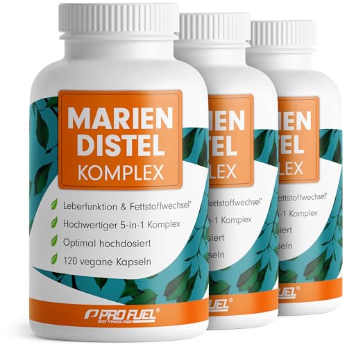 Mariendistel Kapseln hochdosiert 360x - 5-fach-Komplex mit Mariendistel, Artischocke, Löwenzahn, Desmodium & Cholin - Leberfunktion & Fettstoffwechsel - 200 mg Silymarin pro Tag - Vorrat für 4 Monate 1