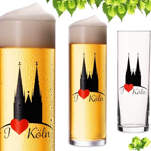 Imperial Lot de 3 verres à bière Kölsch avec motif cathédrale de Cologne 200 ml (max. 240 ml)