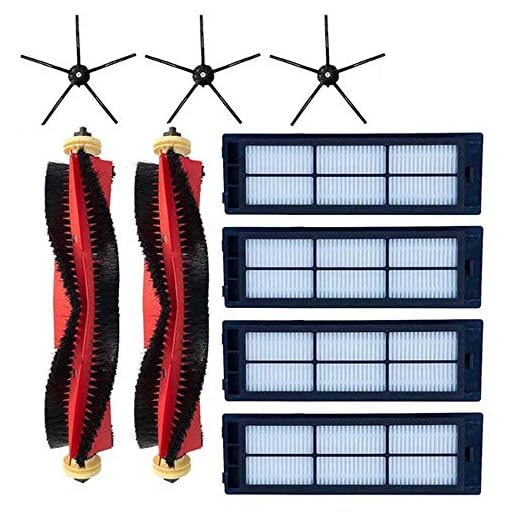 9-pack ersättning för Xiaomi Roborock S5 Max S6 Pure S6 MaxV rullborstar HEPA-filter moppdukar tillbehör (svart)